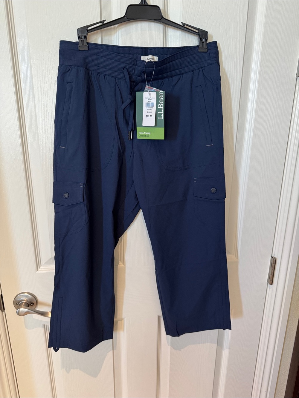 NWT L.L. Bean women’s size small  Navy Cargo Drawstring Pants